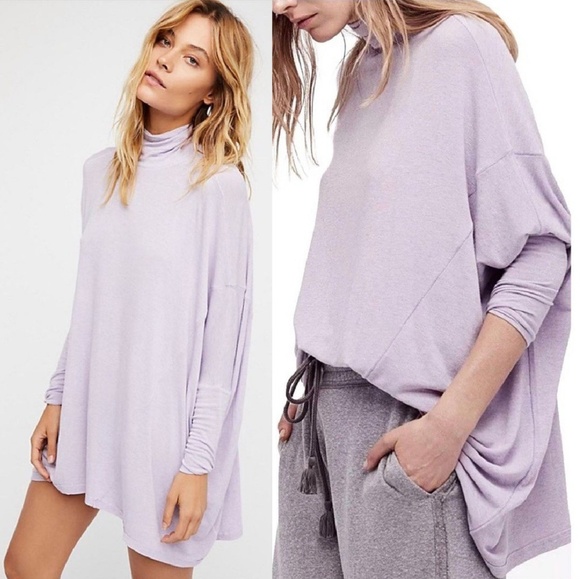 Free People Tops - Free People sz M Terry Turtleneck Tunic wool blend